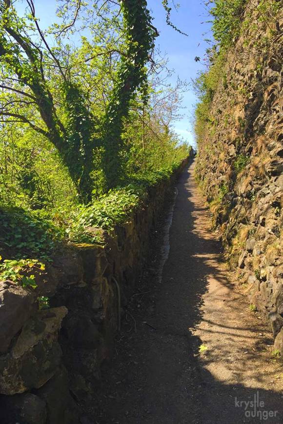 A little steep path up to Calton Hill.